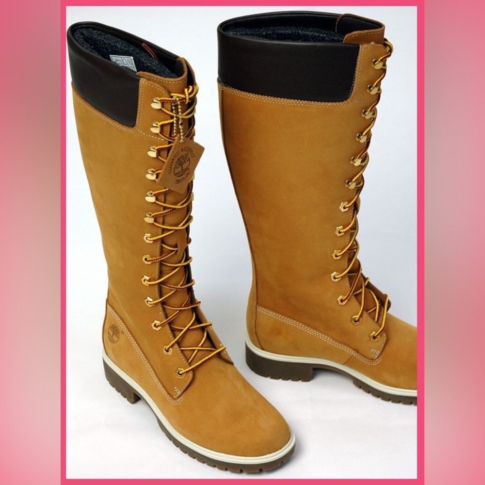 TIMBERLAND 14-Inch Premium Lace-Up Waterproof Booties SIZE 9.5 ONLY 1 Time Used